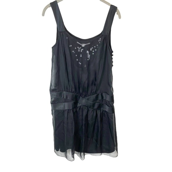 Walter Mini Dress Womens Black Silk Gatsby Sequin Drop Waist NWT MSRP 298 Size 2 - Picture 1 of 15